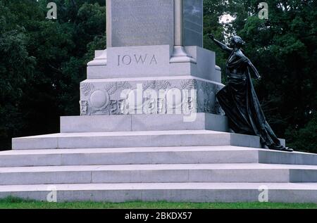 Iowa Monument, Shiloh National Military Park, Tennessee Foto Stock