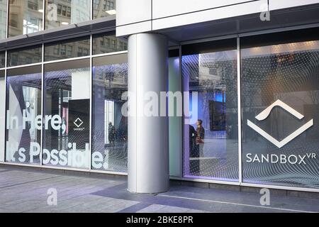 La posizione pop up di Sandbox VR su Market Street a San Francisco, California, è stata vista domenica 23 febbraio 2020. Foto Stock