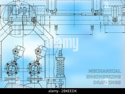 Sistemi di progettazione assistita da computer. Progetto. Blu Illustrazione Vettoriale