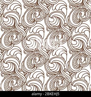 Dodle nero e bianco ornamento fiore. Motivo a forma di dodle bianco e nero senza cuciture Illustrazione Vettoriale