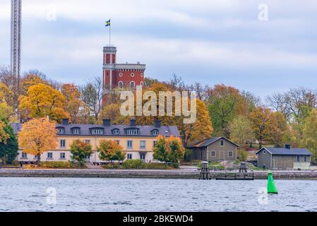 Kastellet, Castello sull'isola di Kastellholmen, Stoccolma, Svezia. Foto Stock