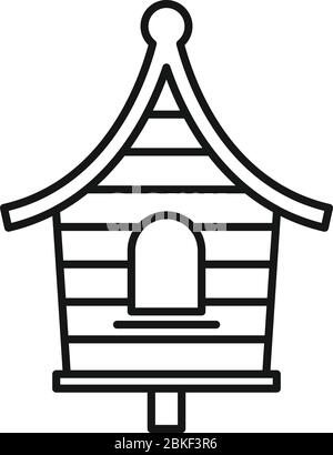 Icona birdhouse. Contorno birdhouse icona vettoriale per web design isolato su sfondo bianco Illustrazione Vettoriale