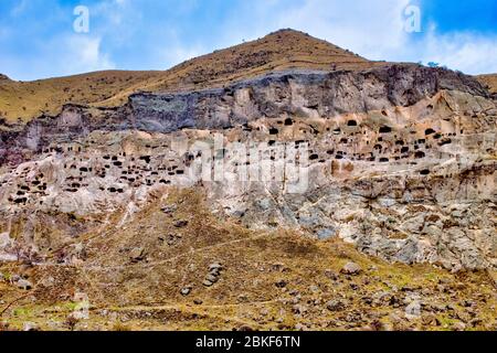 Vardzia, una grotta monastero in Georgia Foto Stock