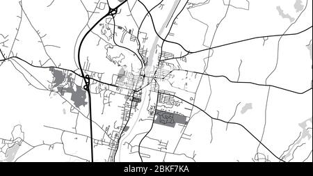 Mappa urbana vettoriale di Augusta, USA. Maine capitale dello stato Illustrazione Vettoriale