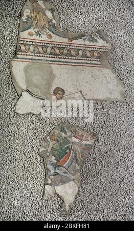 Grande Palazzo di Costantinopoli (periodo romano-orientale). Frammenti di uno dei mosaici che decorano i pavimenti. iv-vi secolo. Museo dei mosaici del Grande Palazzo. Istanbul, Turchia. Foto Stock