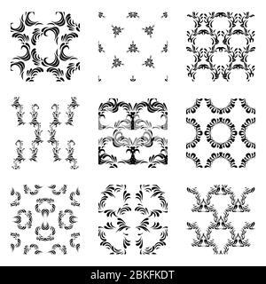 Modelli universali e senza giunture. Motivi di stile retrò. Set di pattern astratti senza giunture Illustrazione Vettoriale