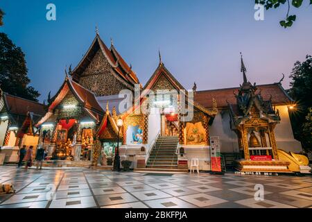 Chiang mai, Thailandia - 31 dicembre 2019: Alba a Wat Phra That Doi Suthep tempio, Chiang mai, Thailandia, Asia Foto Stock