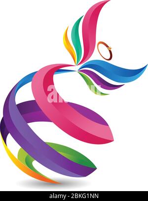 logo globe angel Illustrazione Vettoriale