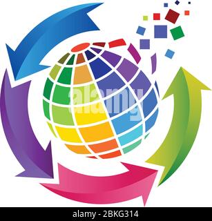 logo scatter world Illustrazione Vettoriale