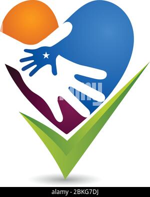 Illustrazione di un logo per la cura delle mani con sfondo isolato Illustrazione Vettoriale