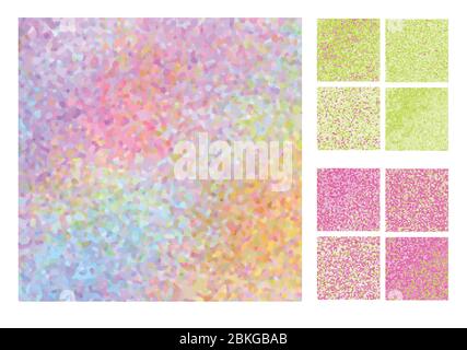 Insieme astratto di sfondo. Mosaico con pixel luminosi Illustrazione Vettoriale