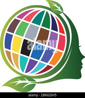 logo face environment Illustrazione Vettoriale