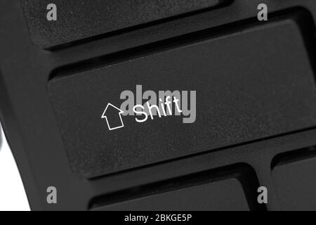Tastiera nera per notebook. Foto macro. Primo piano. Foto Stock