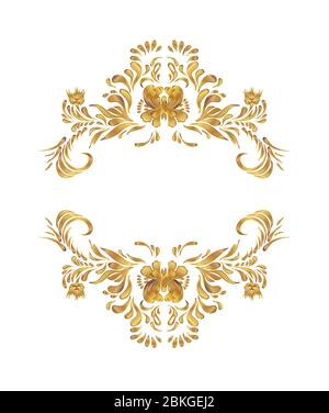 Vintage sfondo con ornamento d'oro. Golden astratto sfondo floreale Illustrazione Vettoriale