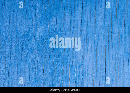 Struttura del vecchio legno rivestito di vernice blu. Colore dell'anno 2020 pantone Classic Blue. Foto Stock