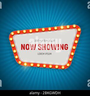 Vintage 3d luce telaio retrò. Illustrazione Vettoriale Illustrazione Vettoriale