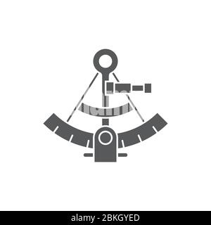 Simbolo icona vettore sestante isolato su sfondo bianco Illustrazione Vettoriale