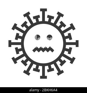 Emoticon virale, emoji isolato su sfondo bianco, volto sorridente, illustrazione vettoriale Illustrazione Vettoriale