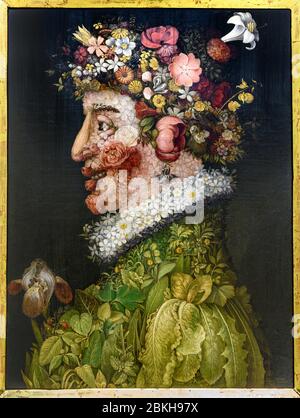 L'Allegoria di primavera (1563), dipinto di Giuseppe Arcimboldo (1527-1593) nel Museo de la Real Academia de Bellas Artes de San Fernando, Madrid, Foto Stock