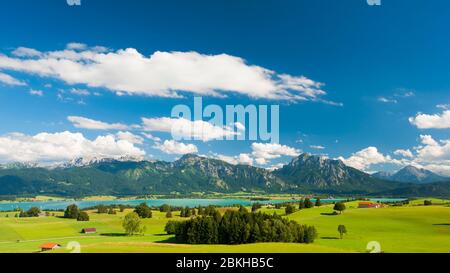 Panorama a Allgäu in primavera Foto Stock