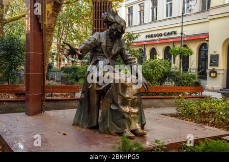 Centro di Budapest (Pest) - statua su Liszt Ferenc Ter, Budapest, Ungheria Centrale, Ungheria Foto Stock