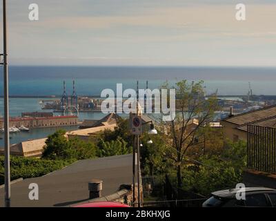 Genova da un punto di vista alto, salita Oregina, Righi, Genova Italia Foto Stock