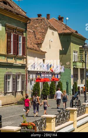 Romania, Sibiu judet, Transilvania, Carpazi, Sibiu, la città vecchia Foto Stock