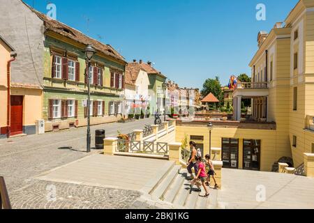 Romania, Sibiu judet, Transilvania, Carpazi, Sibiu, la città vecchia Foto Stock