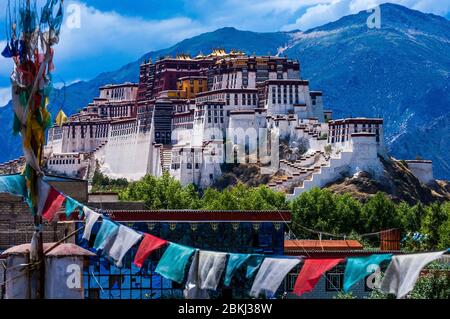 Cina, Tibet centrale, Ü Tsang, Lhasa, palazzo Potala, Patrimonio dell'Umanità dall'UNESCO