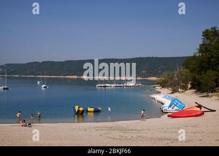 Francia, Var, Les Salles sur Verdon, Lago di Sainte Croix Foto Stock