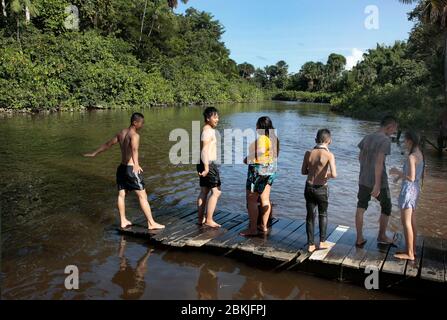 Francia, Guiana, Javouhey, Hmong Capodanno Foto Stock