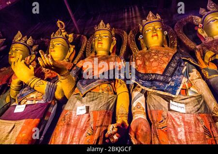 Cina, Tibet centrale, Ü Tsang, Gyantse, monastero di Pelkor Chöde, grande chörten delle cappelle ornate multiple, o Kumbum, risalente al XV secolo Foto Stock