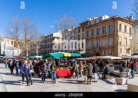 Francia, Bouches-du-Rhône, Aix-en-Provence, Place de Verdun, mercato ortofrutticolo Foto Stock