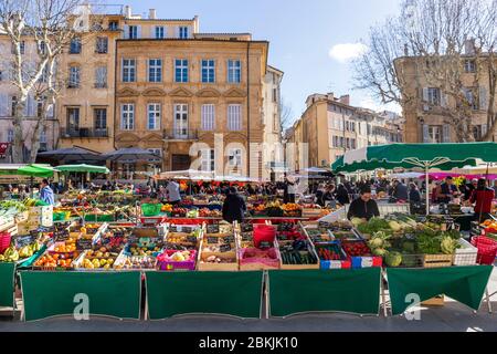 Francia, Bouches-du-Rhône, Aix-en-Provence, Place de Verdun, mercato ortofrutticolo Foto Stock