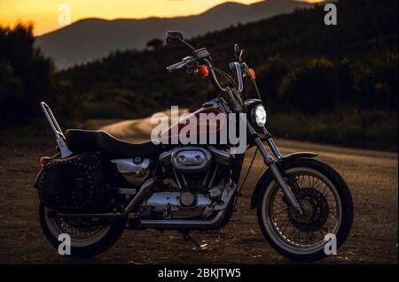 Il mio personale e amato Harley Davidson XLH 883 Sportster modello di 1992 in montagna Penteli Foto Stock