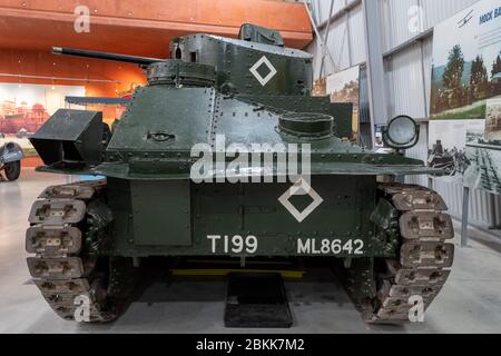 Bovington.Dorset.United Kingdom.February 9th 2020.A Vickers Medium Mark 2 Tank è in mostra al Tank Museum Foto Stock