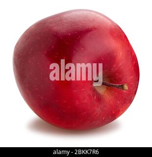 rosso delizioso percorso di mele isolato su bianco Foto Stock