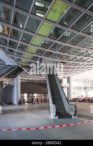 Architettura high-tech, Torre in vetro, struttura strutturale, edificio HSBC, 1 Queen's Road Central, Hong Kong di Norman Foster Foto Stock