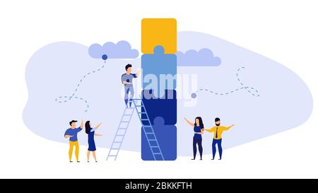 Lavoro di squadra di affari lavoro di squadra concetto di illustrazione di concetto di concetto di lavoro di idea. Successo sfondo aziendale collaborazione collaborazione banner. Compan di collaborazione Illustrazione Vettoriale