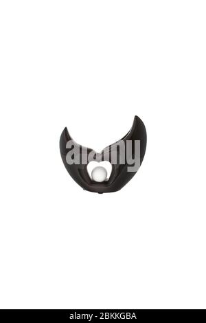 Elegante vaso di vetro isolato su uno sfondo bianco (vetro, vuoto, vaso) Foto Stock