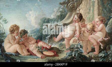 Musica e Danza e Cupidi in Conspiracy di Francois Boucher, 1740 Foto Stock