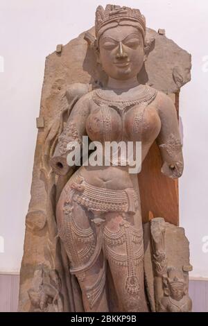 Tara, scultura del 11 ° secolo, Museo Sarnath, Sarnath, Uttar Pradesh, India Foto Stock