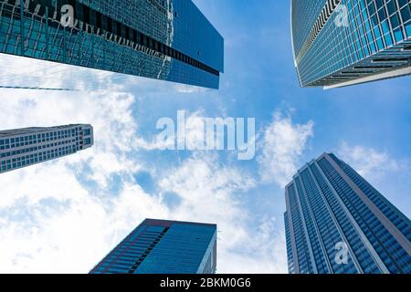 Guarda i moderni grattacieli nel quartiere di Streeterville Chicago Foto Stock