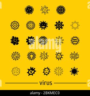 Illustrazione vettoriale del pacchetto icone forme del virus Illustrazione Vettoriale