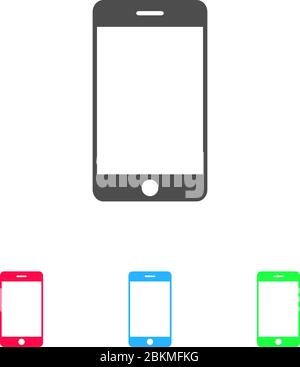 Icona del telefono cellulare piatta. Pittogramma a colori su sfondo bianco. Simbolo di illustrazione vettoriale e icone bonus Illustrazione Vettoriale