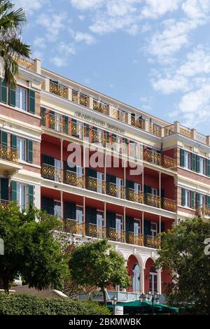 Dubrovnik, 18 settembre 2019. L'esterno colorato e la facciata del Grand Hotel Imperial nel centro vicino alla città vecchia di Dalamtia, Croazia Foto Stock