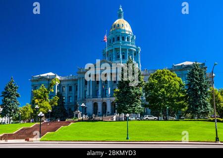 La Colorado State Capitol facciata di edificio a Denver. Foto Stock