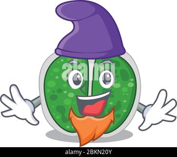 Cute immagine di batteri chrococcales in Elf cartoon design Illustrazione Vettoriale
