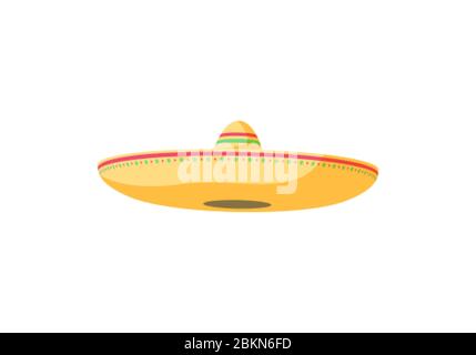 Sombrero. Illustrazione vettoriale cappello messicano isolata su sfondo bianco Illustrazione Vettoriale