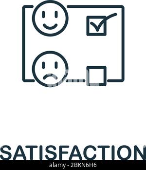 Icona soddisfazione dalla raccolta del servizio clienti. Semplice elemento linea simbolo di soddisfazione per modelli, web design e infografica Illustrazione Vettoriale